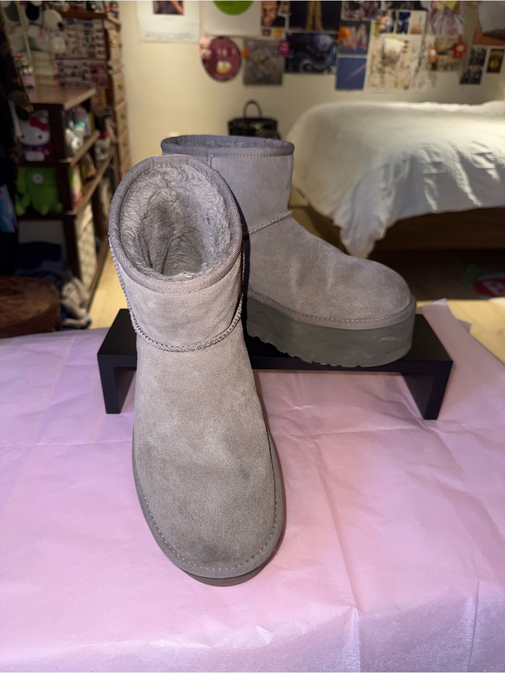 UGG Classic Ultra Mini Platform Boots Grey – Size 8 - Picture 3 of 14